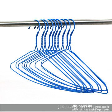 Plastic Plated Metal Blue Laundry Wire Clothes Hanger